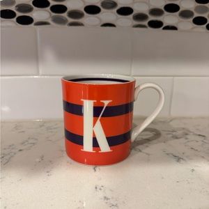 Kate Spade Initial “K” mug. Excellent condition.